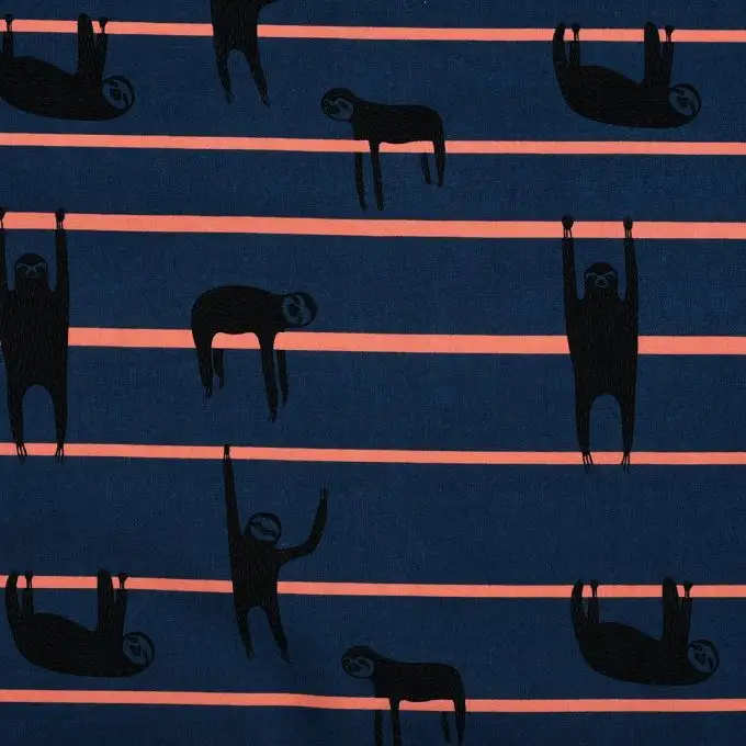 Tessuto popeline cotone pigro linea blu