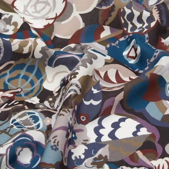 Tessuto popeline cotone liberty gatsby garden blu