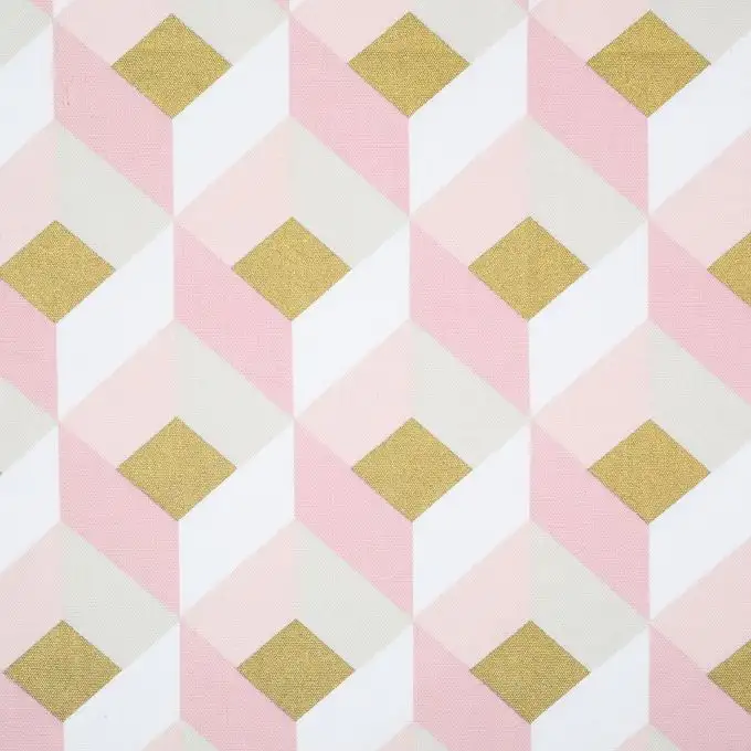 Tessuto cotone spesso Majorelle cubi rosa