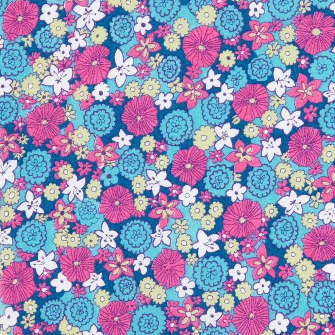 Tessuto cotone leggero stampato ninfea