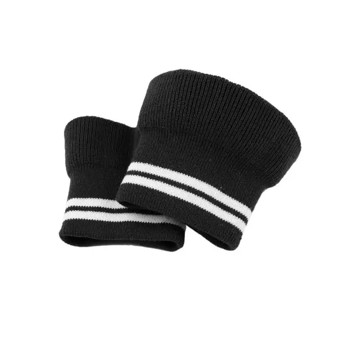 Polsini a costine con righe nere