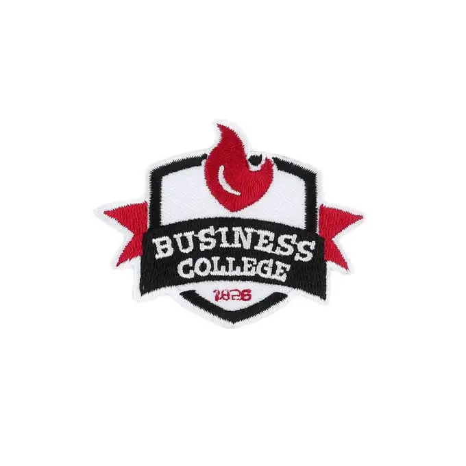 Scudetto termoadesivo business college bianco e rosso