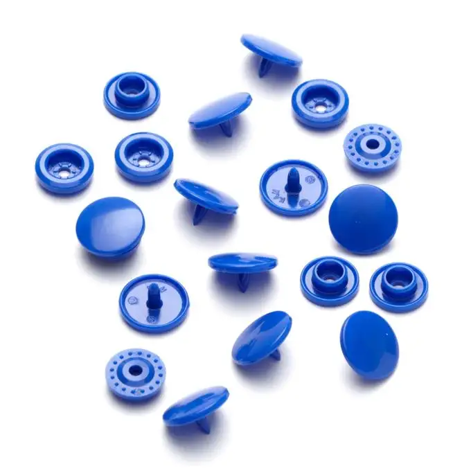 Bottoni a pressione rotondi color snaps blu reale