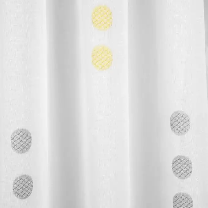 Tessuto velo bianco tondo giallo