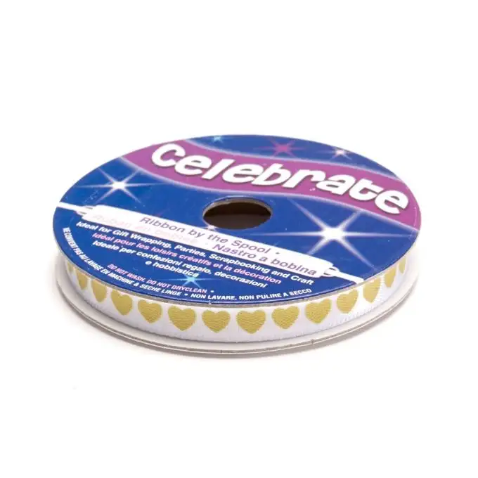 Bobina nastro cuori dorati