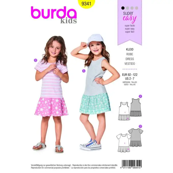 Vestito bambini Burda 9341 patron