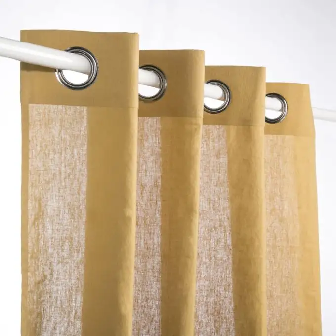 Tenda lino boho giallo curry