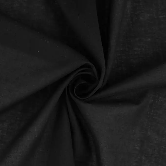 Tessuto velo di cotone Olivia tinta unita nero