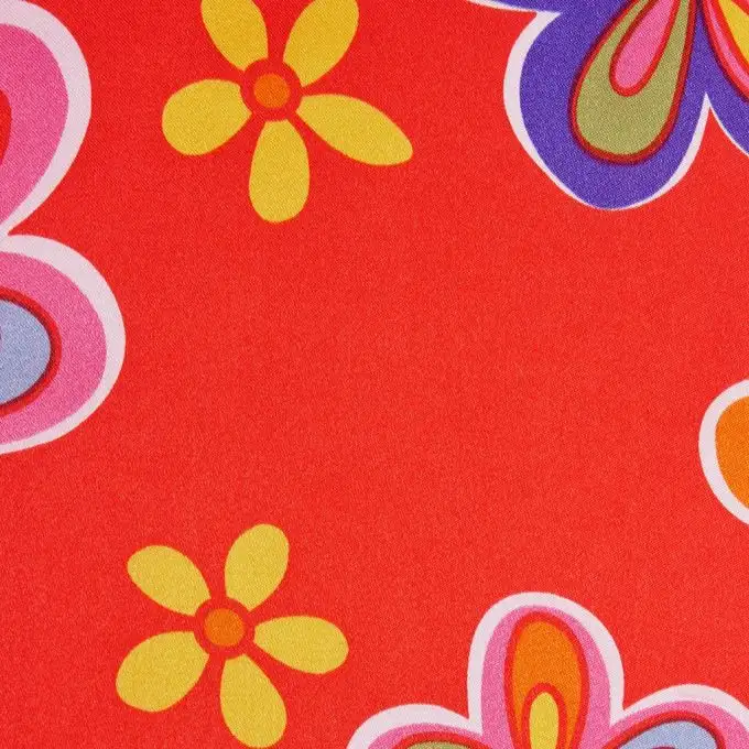 Tessuto satin fiori multicolori