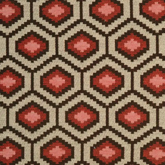 Tessuto jacquard esagono rosso