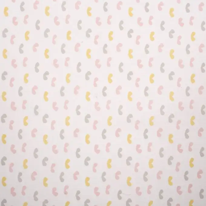 Tessuto cotone rosa motivo cuori Bisou