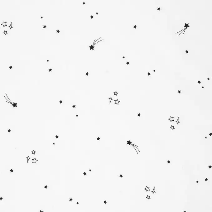 Tessuto popeline cotone stelle cadenti bianco