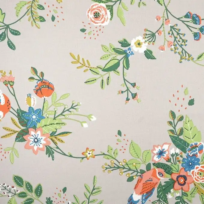 Tessuto cotone spesso grezzo uccelli