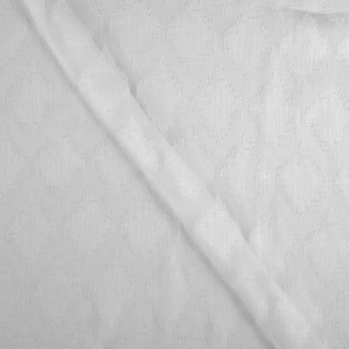 Tessuto velato ecru con rettangoli