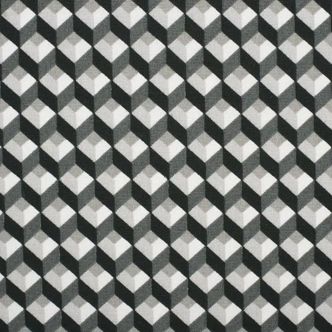 Tessuto cotone spesso Graphik piccoli cubi