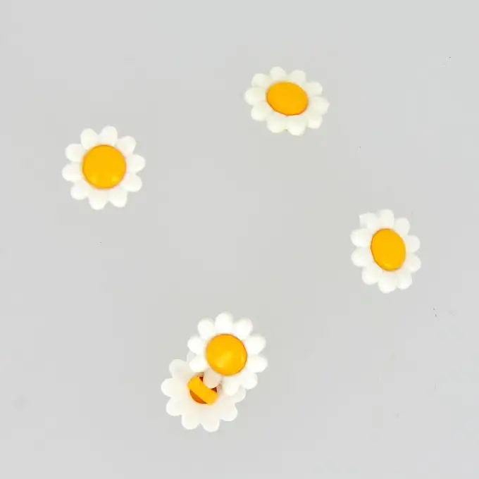 bottoni a forma di margherita gialli 14mm