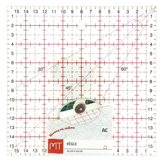 Righello quadrato 16x16 cm