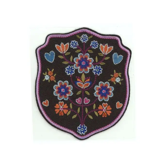 Ecusson termoadesivo fiori ricamo
