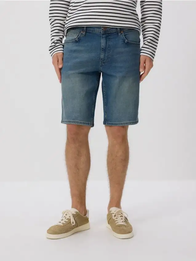 Pantaloncini denim slim fit Colore indigo jeans