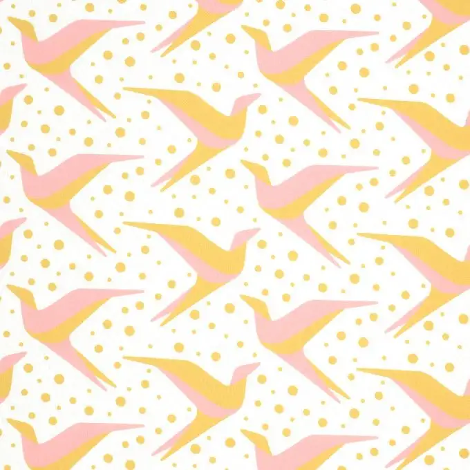 Tessuto cotone spesso rondine gialla