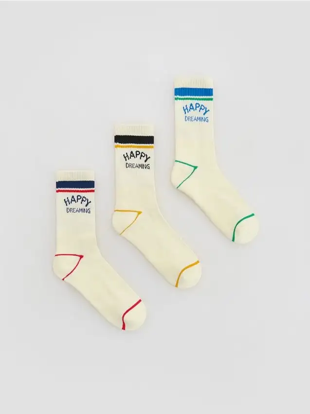 Confezione da 3 paia di calze Colore panna