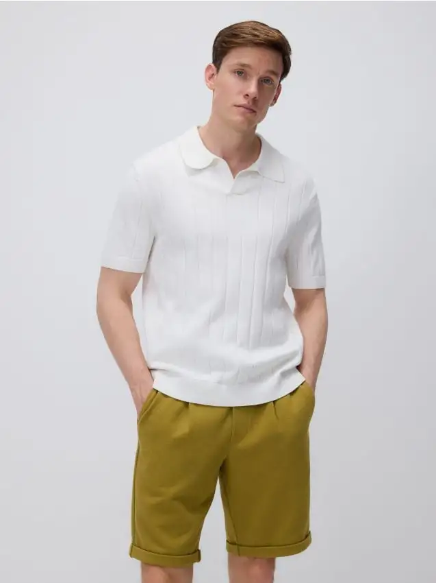 Pantaloncini regular fit Colore verde pallido