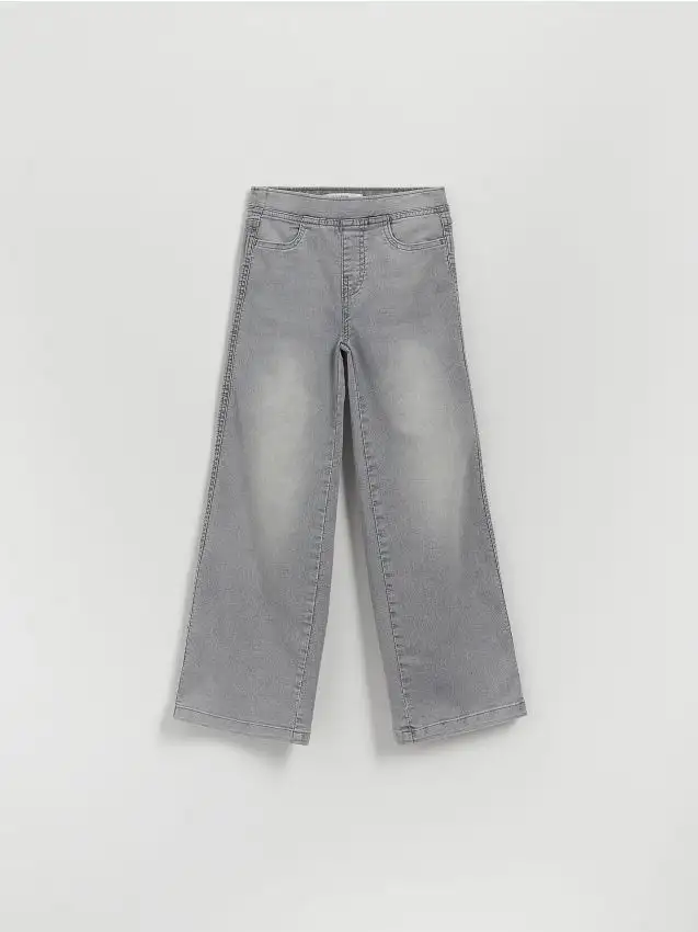 Jeans elasticizzati wide leg Colore grigio chiaro