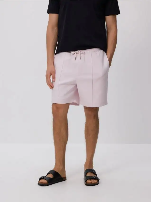 Shorts comfort con impunture Colore orchidea