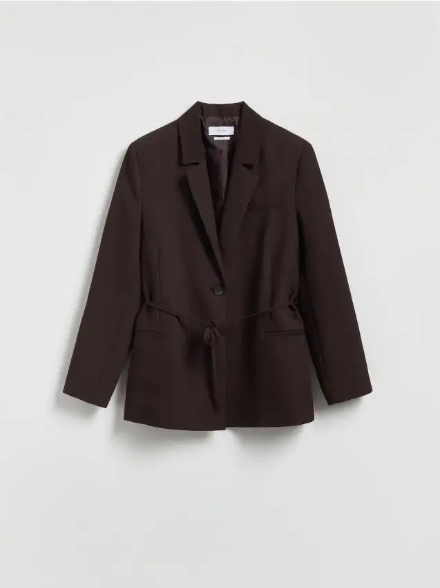Blazer con allacciatura Colore marrone scuro