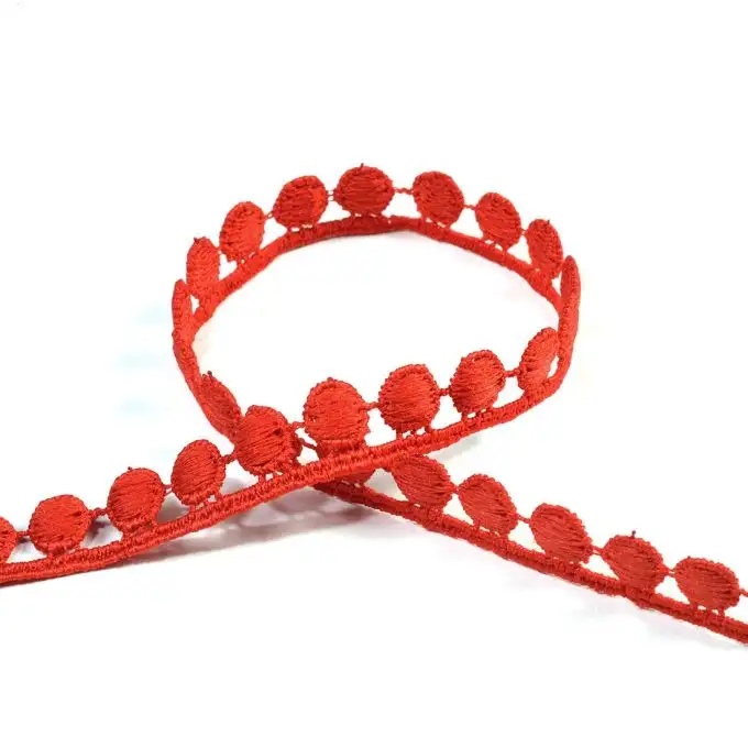 Nastro guipure 10 mm rosso