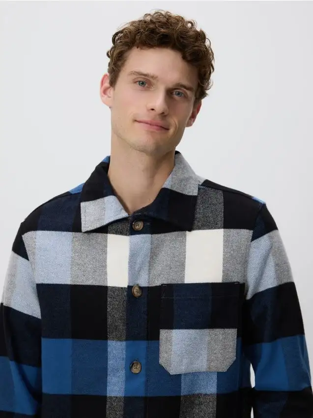 Camicia comfort fit a quadri Colore blu scuro