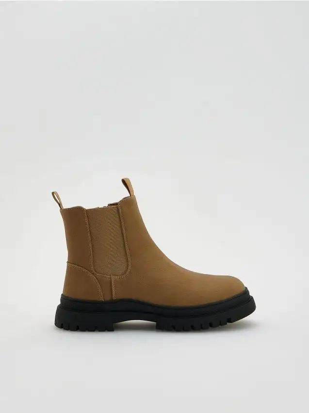 Stivaletti con inserto elasticizzato Colore marrone dorato