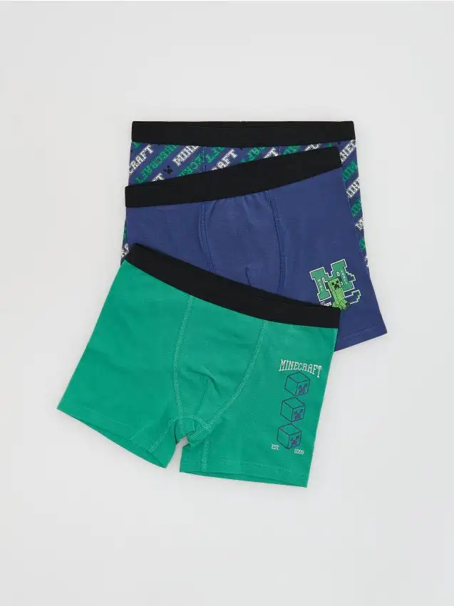 Boxer in cotone Minecraft 3 pack Colore verde
