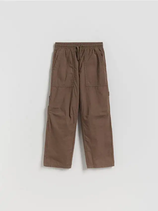 Pantaloni paracadutista in cotone Colore marrone scuro