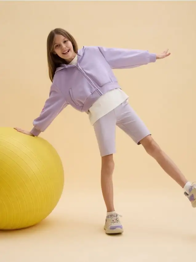 Ciclisti in misto cotone Colore lavanda