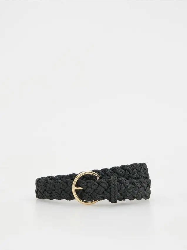 Cintura intrecciata con fibbia Colore nero