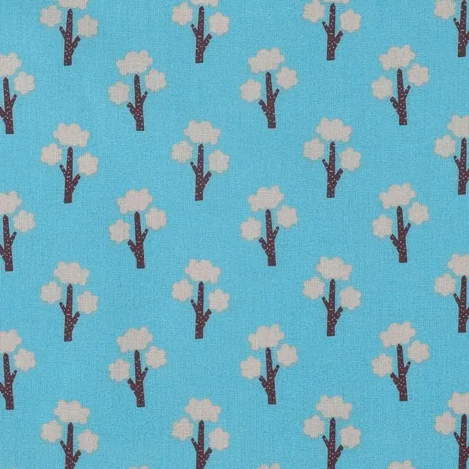 Tessuto cotone blu albero