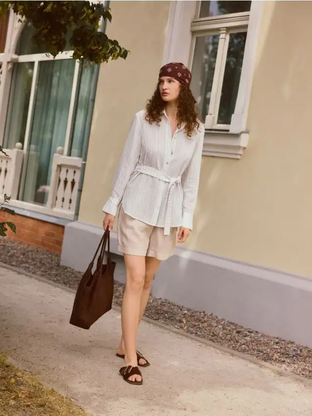 Foulard con nodo Colore marrone scuro