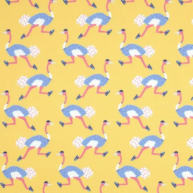 Tessuto cretonne struzzo giallo