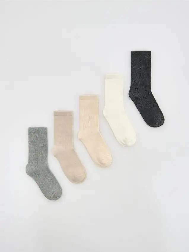 Calze lunghe 5 pezzi Colore beige