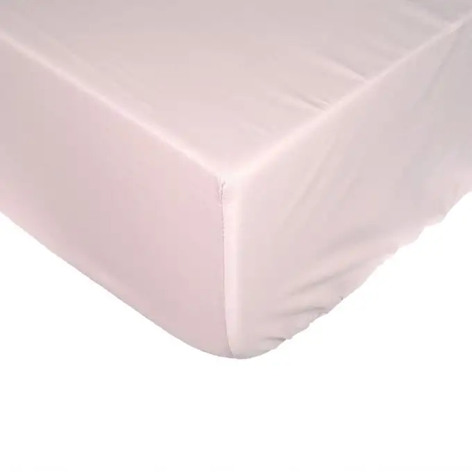 Lenzuolo con angoli cotone percalle rosa cipria 90x190 cm