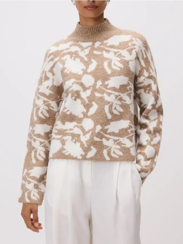 Maglione con collo alto a coste Colore multicolore