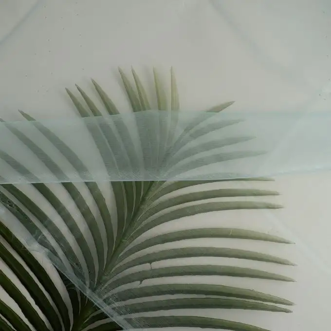 Tessuto organza liscio tinta unita blu