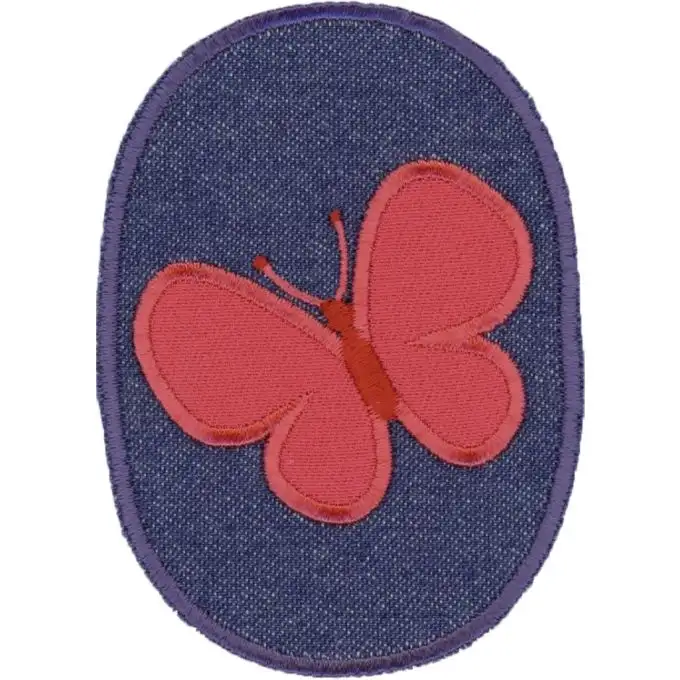 Scudetto farfalla su fondo jeans