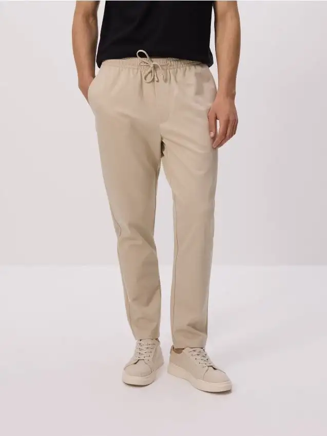 Pantaloni regular Colore panna