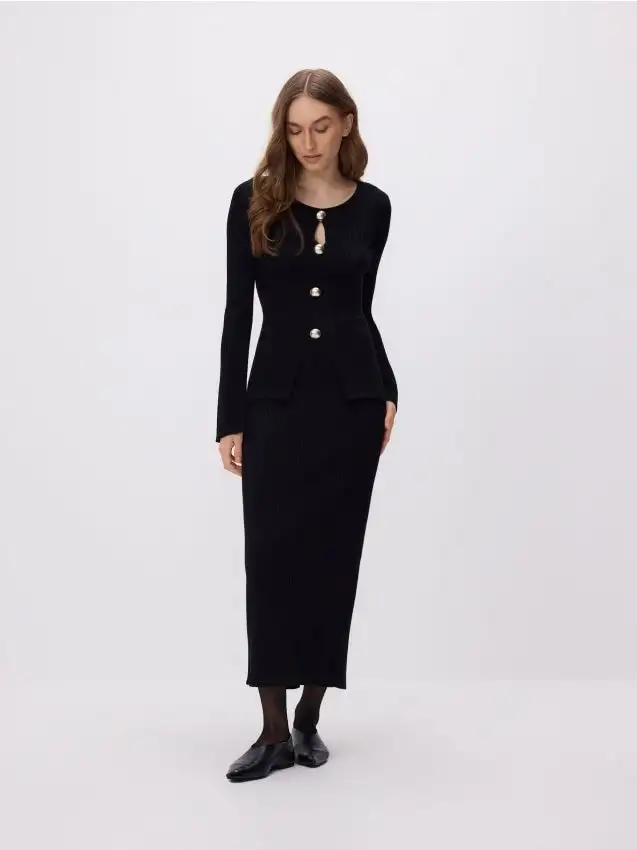 Gonna in jersey misto viscosa Colore nero