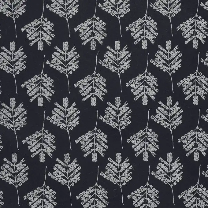 Tessuto cotone garzato foglie marine