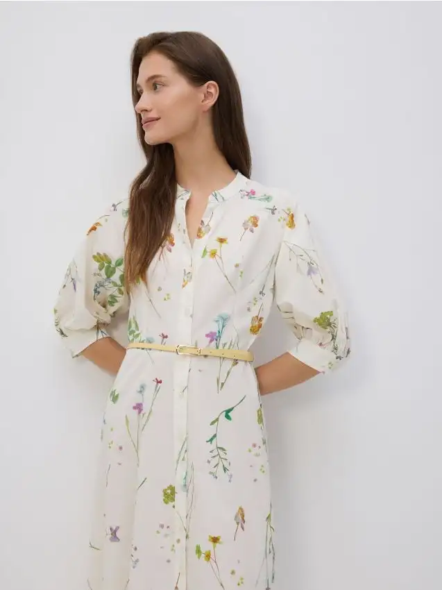 Abito midi con motivo floreale Colore multicolore