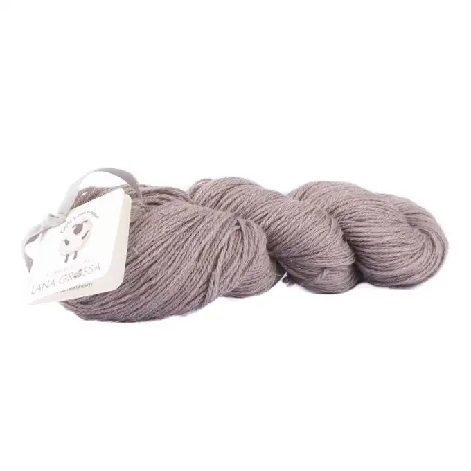 Filo da maglia lana e lino grigio pietra