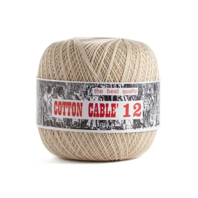 Gomitolo cotone cavo uncinetto n°12 ecru